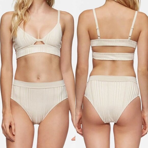 Tavik Pernille Slinky Rib High Waist Moderate Coverage Bikini Bottom Womens Larg - Picture 2 of 10